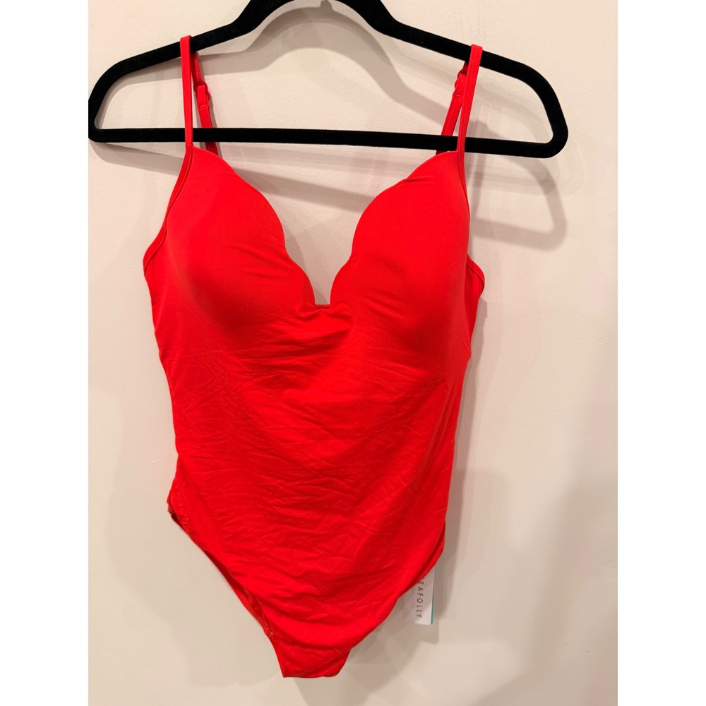 Seafolly One Piece Swimsuit Red Underwire Molded Cup NWT US 12
